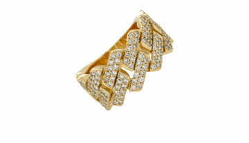 Cuban link ring lab-Grown diamond 1.75(ctw) in 10k gold