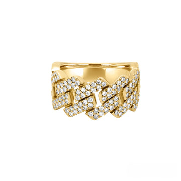 Cuban link ring lab-Grown diamond 1.75(ctw) in 10k gold