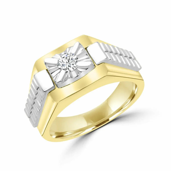 Elevated men’s diamond ring 0.45 (ctw) in 10k yellow gold