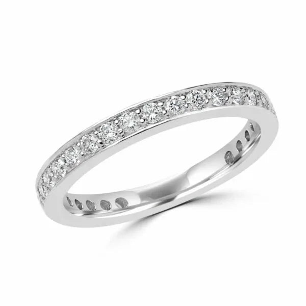 0.62 Carat (ctw) Eternity Anniversary Wedding Band in 14k White Gold