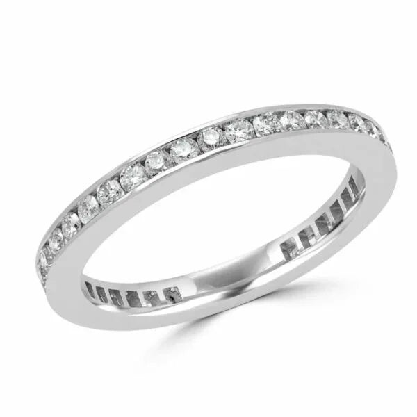0.70 Carat (ctw) Eternity Anniversary Wedding Band in 14k White Gold