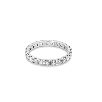 Bague Eternity avec diamants synthétiques 2,25 (ct) en or blanc 14 carats