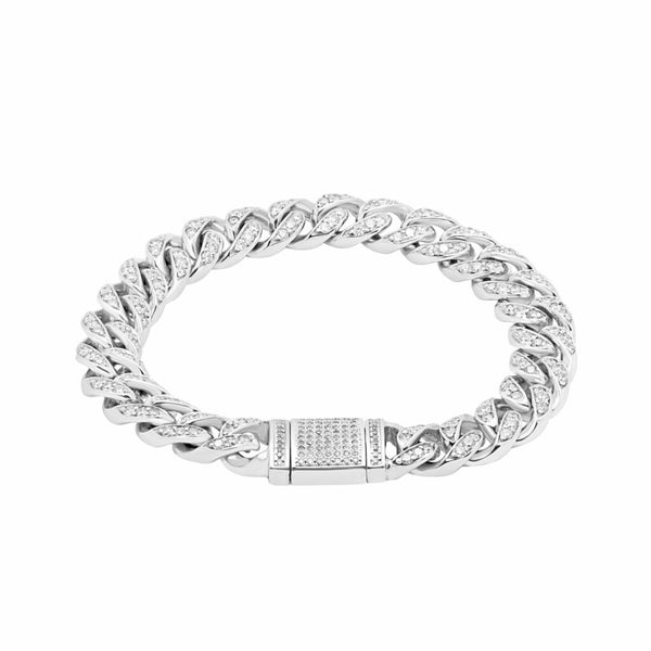 Cuban link diamond bracelet 5.90 (ctw) in 10k white Gold