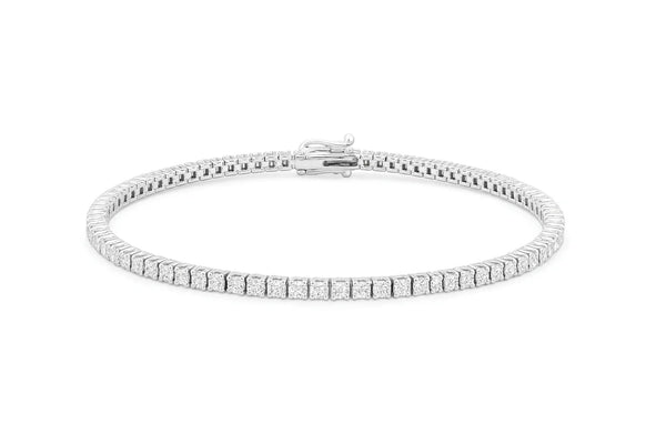 3.20 Carat (ctw) Tennis Bracelet in 14k White Gold