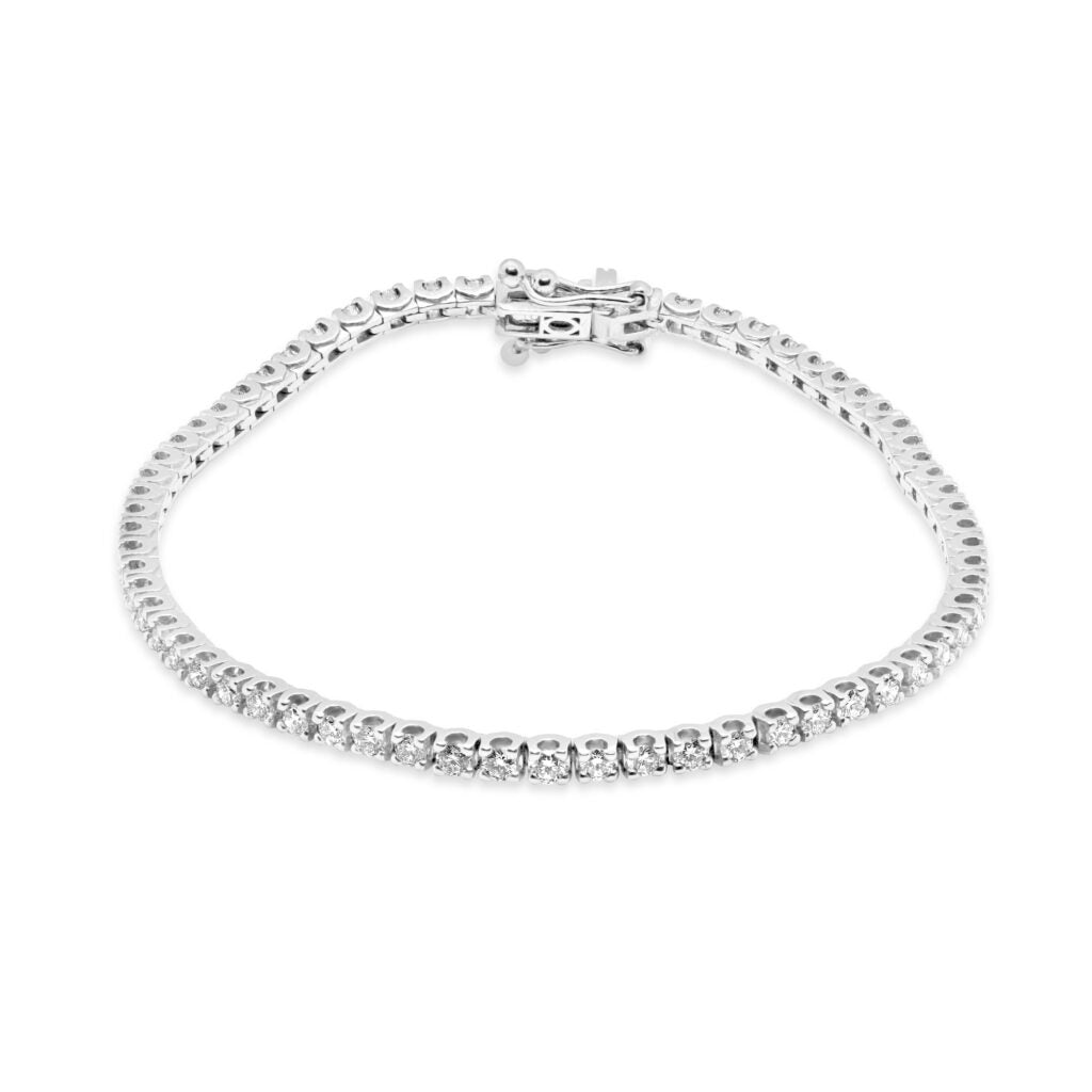 Bracelet tennis en diamants synthétiques 2,5 (ctw) en or blanc 14 carats