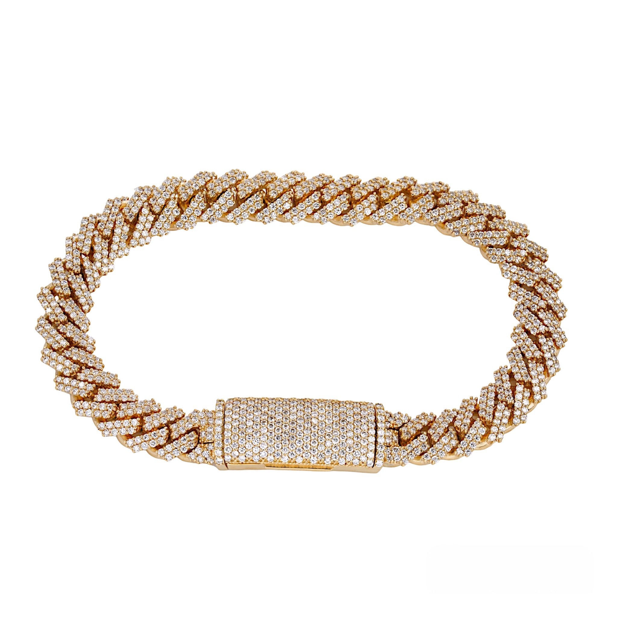 Cuban link diamond bracelet 7.2 (ctw) in 10k yellow Gold