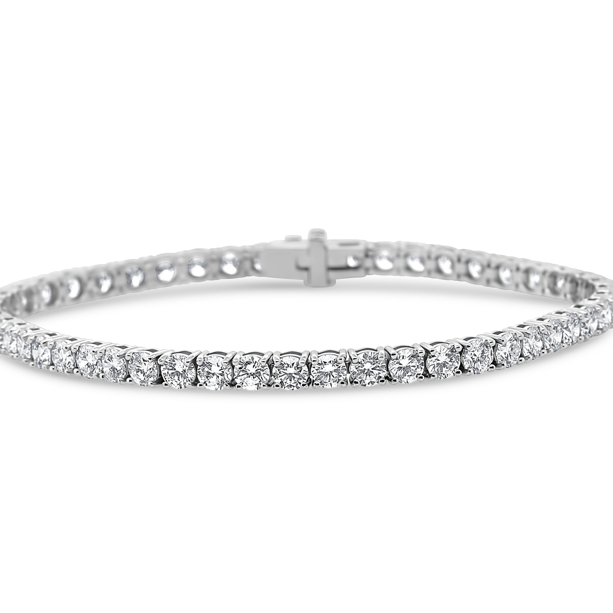 Bracelet tennis diamant synthétique 8,70 (ct) en or blanc 14 carats