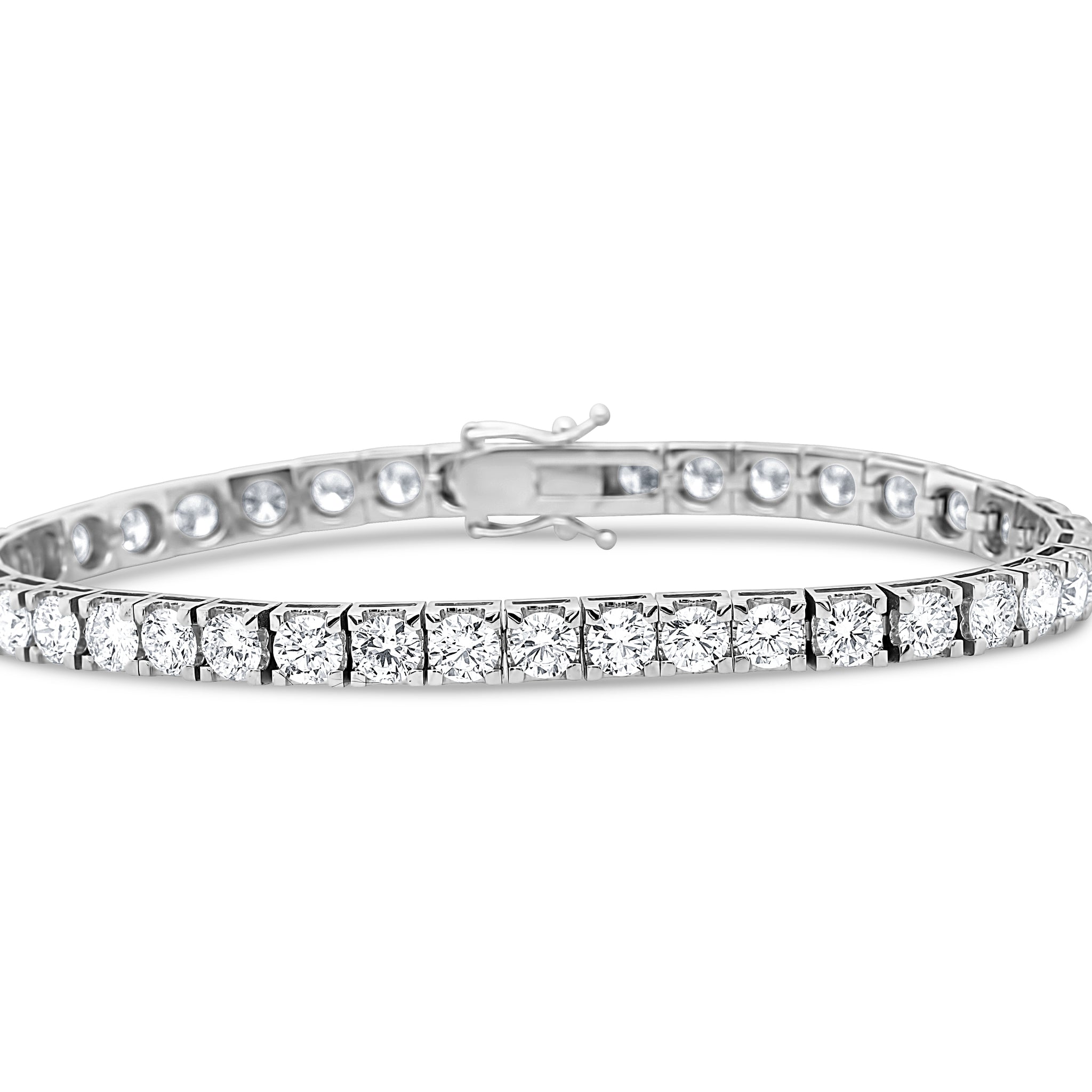 Bracelet tennis diamant synthétique 8,70 (ct) en or blanc 14 carats