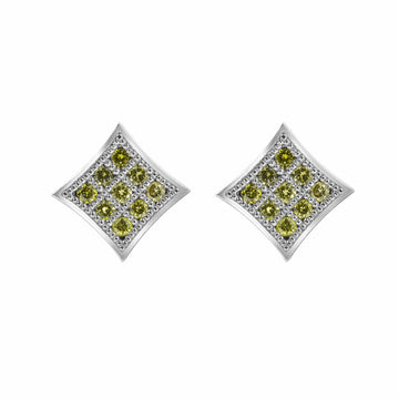 Canary yellow diamond earrings ctw (0.42) in 14k white gold