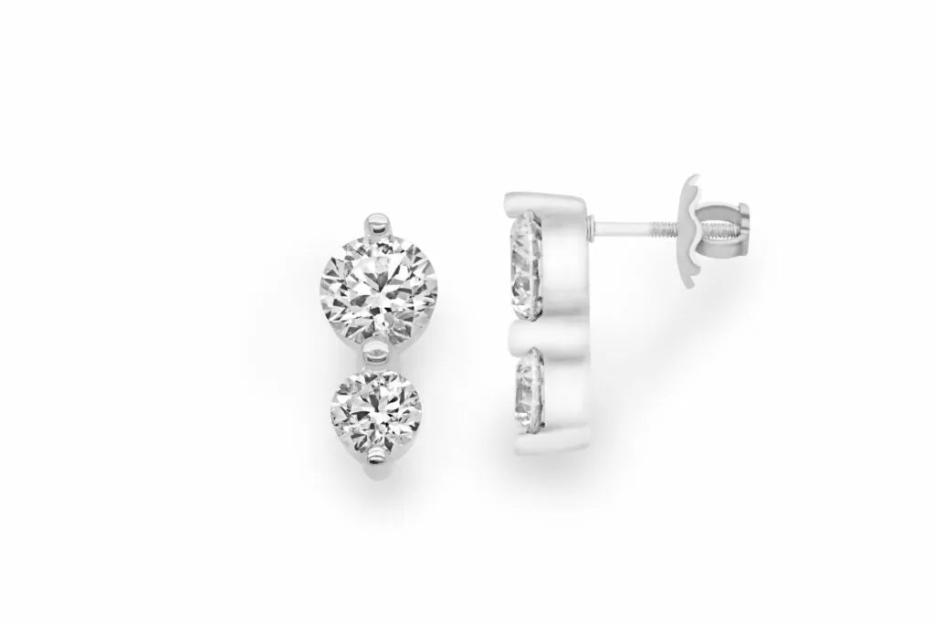 Lab-Grown diamond earrings 2.7 (ctw) in 14k white gold