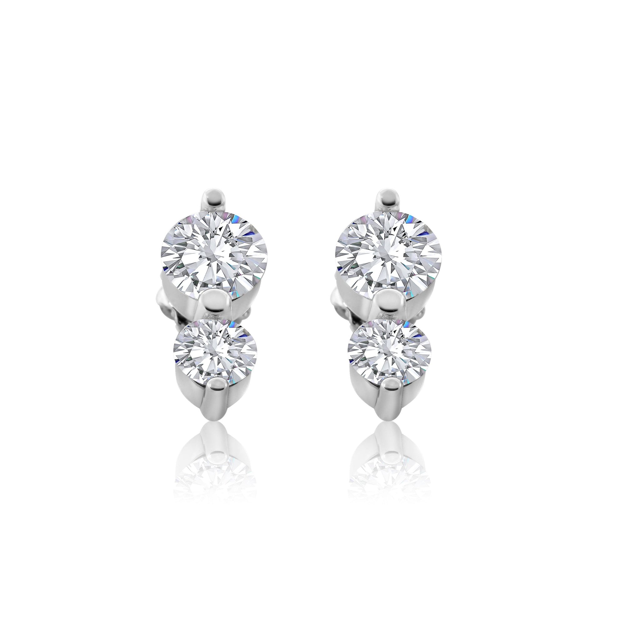 Boucles d'oreilles en diamants cultivés en laboratoire 2,7 (ct) en or blanc 14 carats 