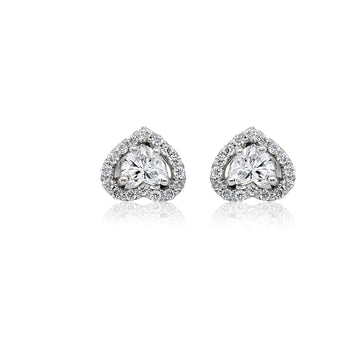 Boucles d'oreilles clous diamant 0,70 (ct) en or blanc 14 carats 