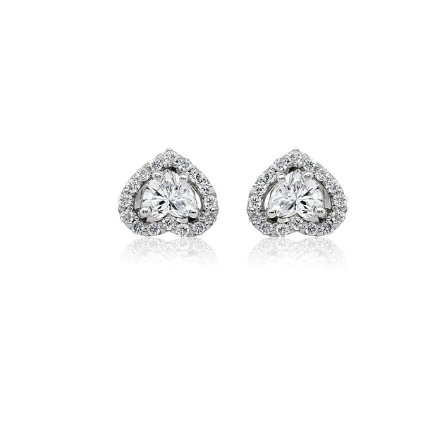 Lab-grown Diamond heart stud earrings total 0.76 carat in 14k gold