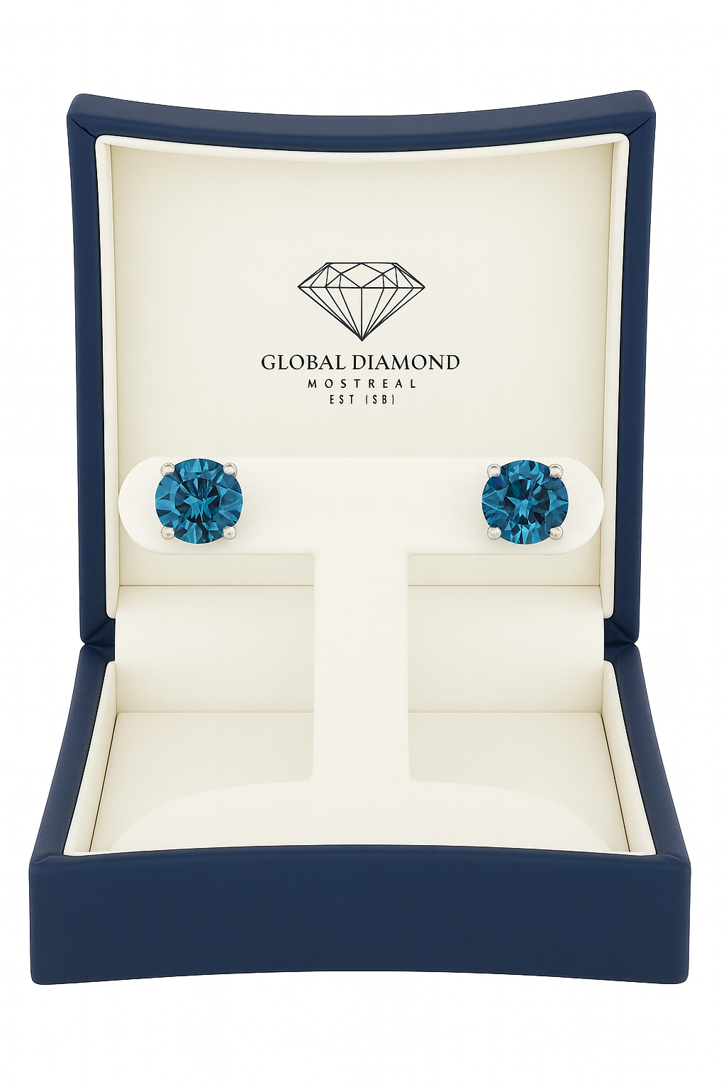 Boucles d'oreilles à tige en diamant cultivé en laboratoire 2,48 (ct) VS1 D Color or 14 carats
