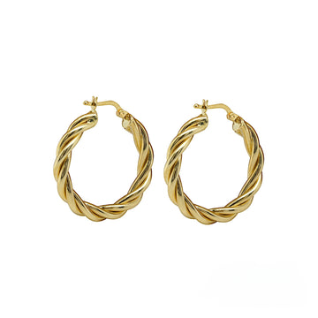 Summertime 14K Yellow gold hoop earrings