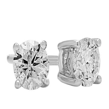 Diamond stud earrings 5+5 pts diamonds SI in 14k white gold