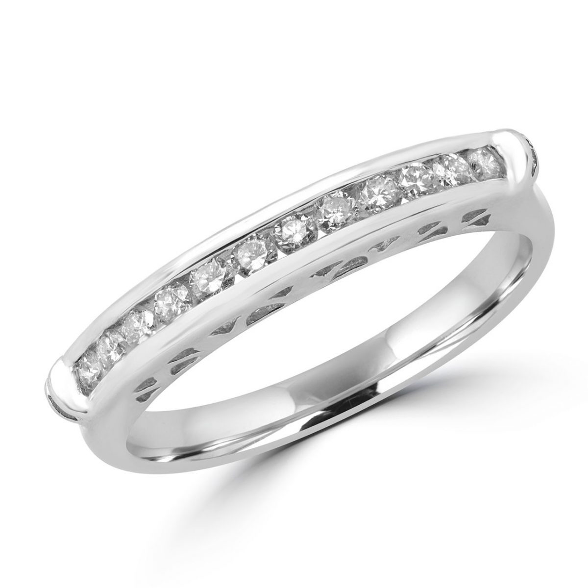 Conception de pont de bague semi-éternité 0,24 (ctw) or blanc 14 carats