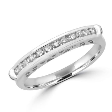 Conception de pont de bague semi-éternité 0,24 (ctw) or blanc 14 carats