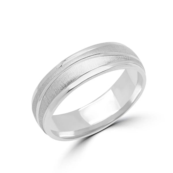 Wave Line Design Wedding Band 6mm