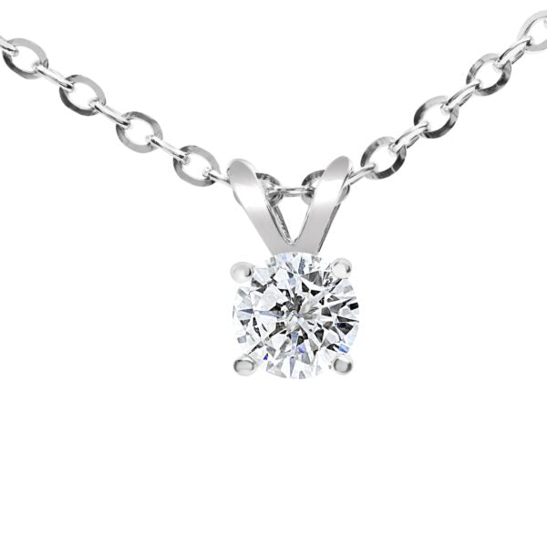 0.71 Carat (ctw) Lab-Grown Diamond Pendant in 14k White Gold, Glistening with Sparkle