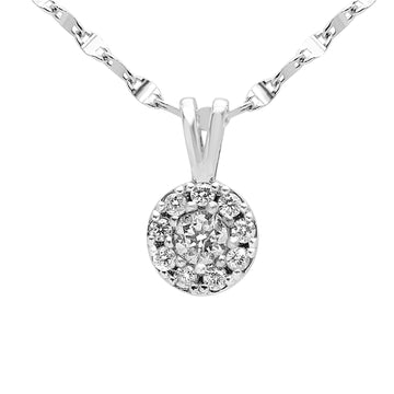 Magnifique pendentif diamant de 0,18 ct en or blanc 14 carats