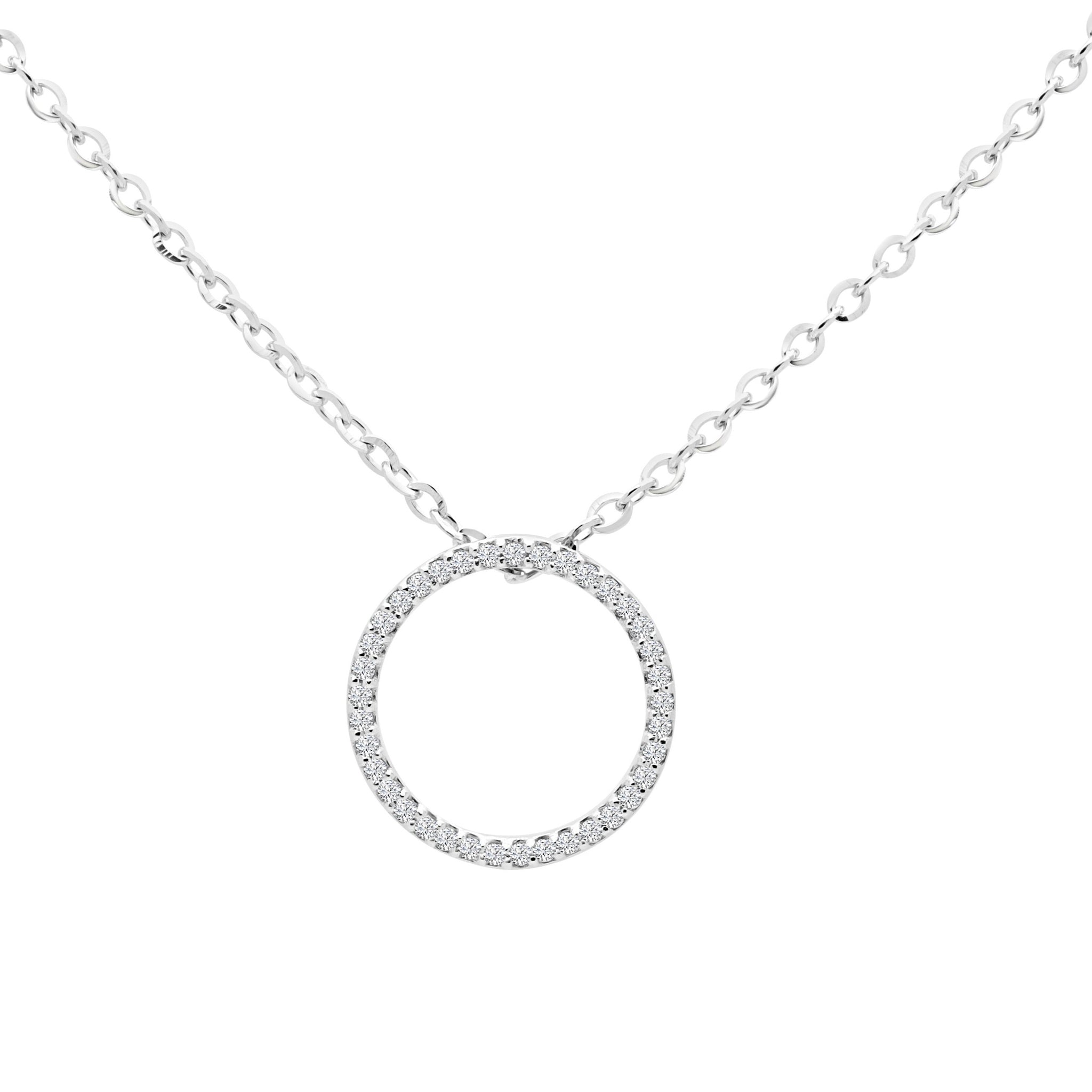 Pendentif cercle de vie diamant 0,52 carat (ctw) en or blanc 14 carats