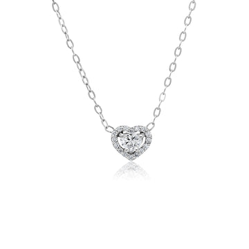 14k Yellow gold heart shaped pendant with lab-grown diamond 0.35 (ctw) | 16″ Chain included