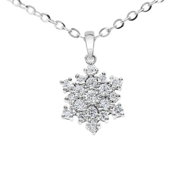 0.51 Carat (ctw)Lab Grown Diamond Snowflake Pendant in 14k Gold