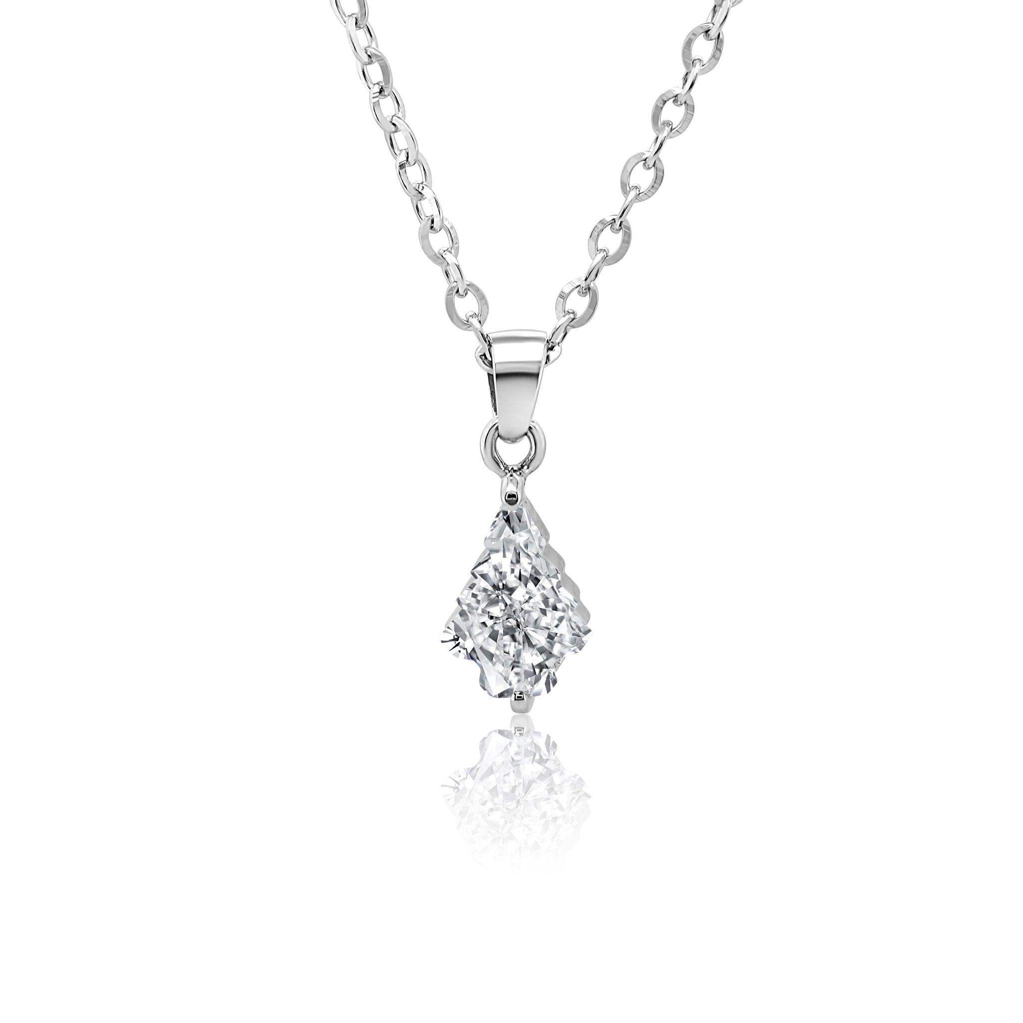 Pendentif diamant arbre de Noël 1,06 carat (ctw) sur une chaîne en or 14 carats