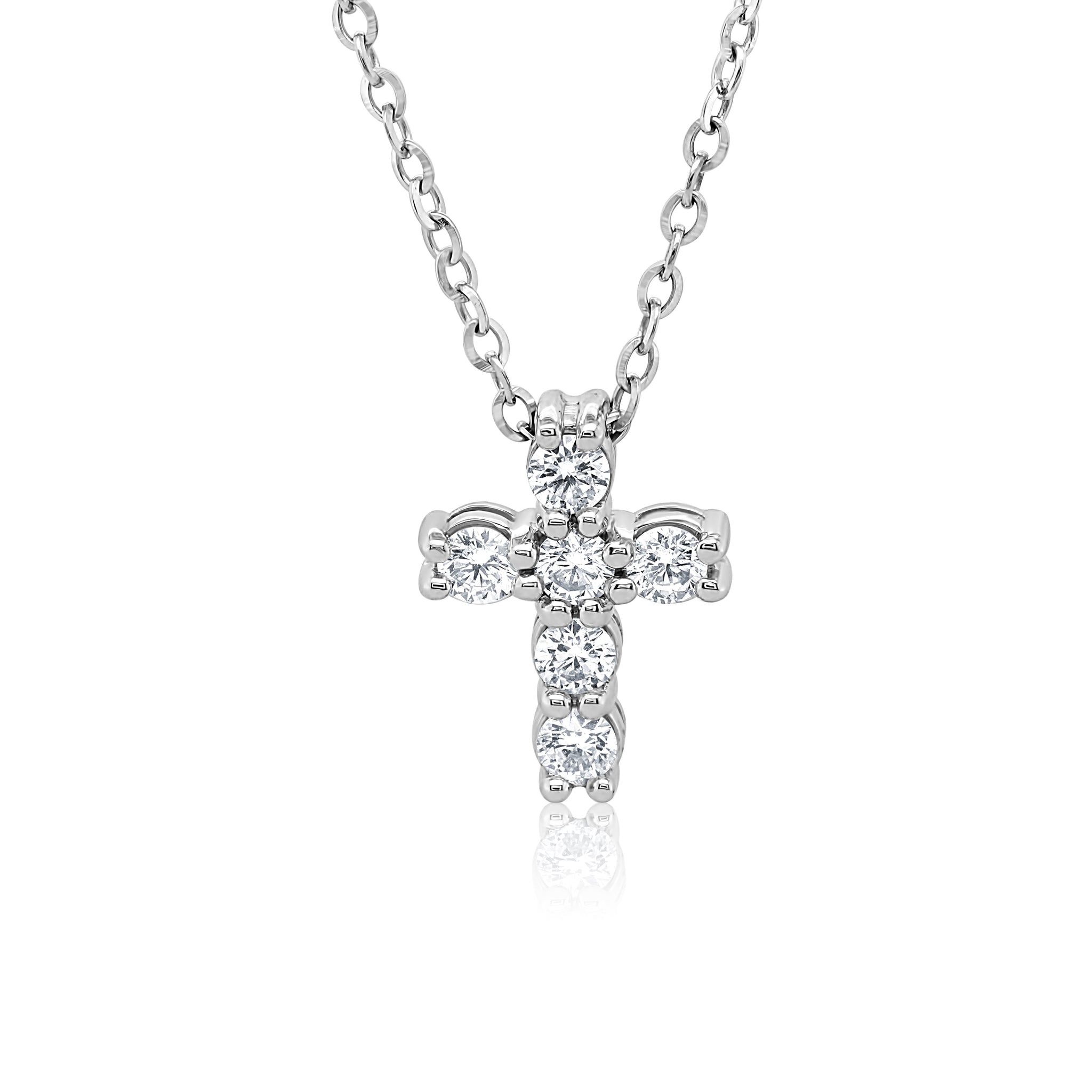 Pendentif croix traditionnel en diamants cultivés en laboratoire 0,65 (Ctw) en or 14 carats 