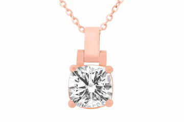 Pendentif solitaire Diamant de laboratoire 6,47 (ct) J SI1 en or rose 14 carats 