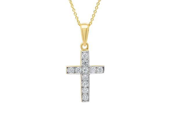 Traditional lab grown diamond cross pendant 0.40 (Ctw) in 14k gold