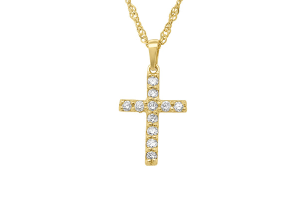Traditional lab grown diamond cross pendant 0.32 (Ctw) in 14k gold