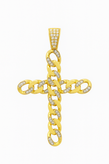 Pendentif croix en or jaune 10K