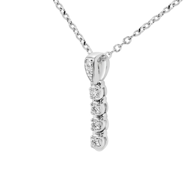 14k White gold & diamond line pendant 0.20 (ctw)