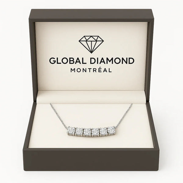 14k White gold & diamond line pendant 0.26 (ctw)