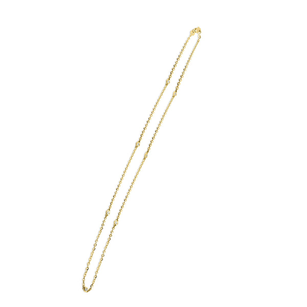 17″ 14K yellow gold natural diamond necklace