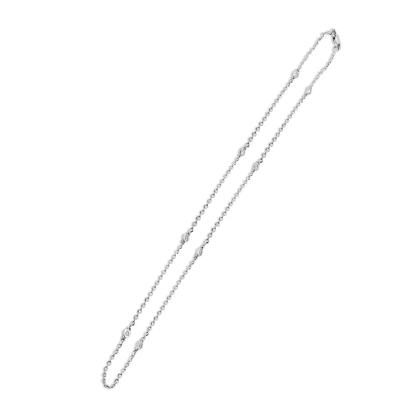 17″ 14K white gold 0.36 CT natural diamond necklace