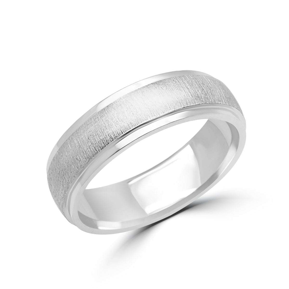 Wedding Band – Brushed Raised Center 6mm