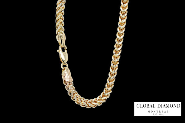 3.7x2.7 mm 10K yellow gold classic franco chain