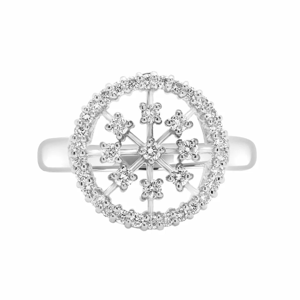 Stylish cocktail ring 0.14 (ctw) in 14k white gold