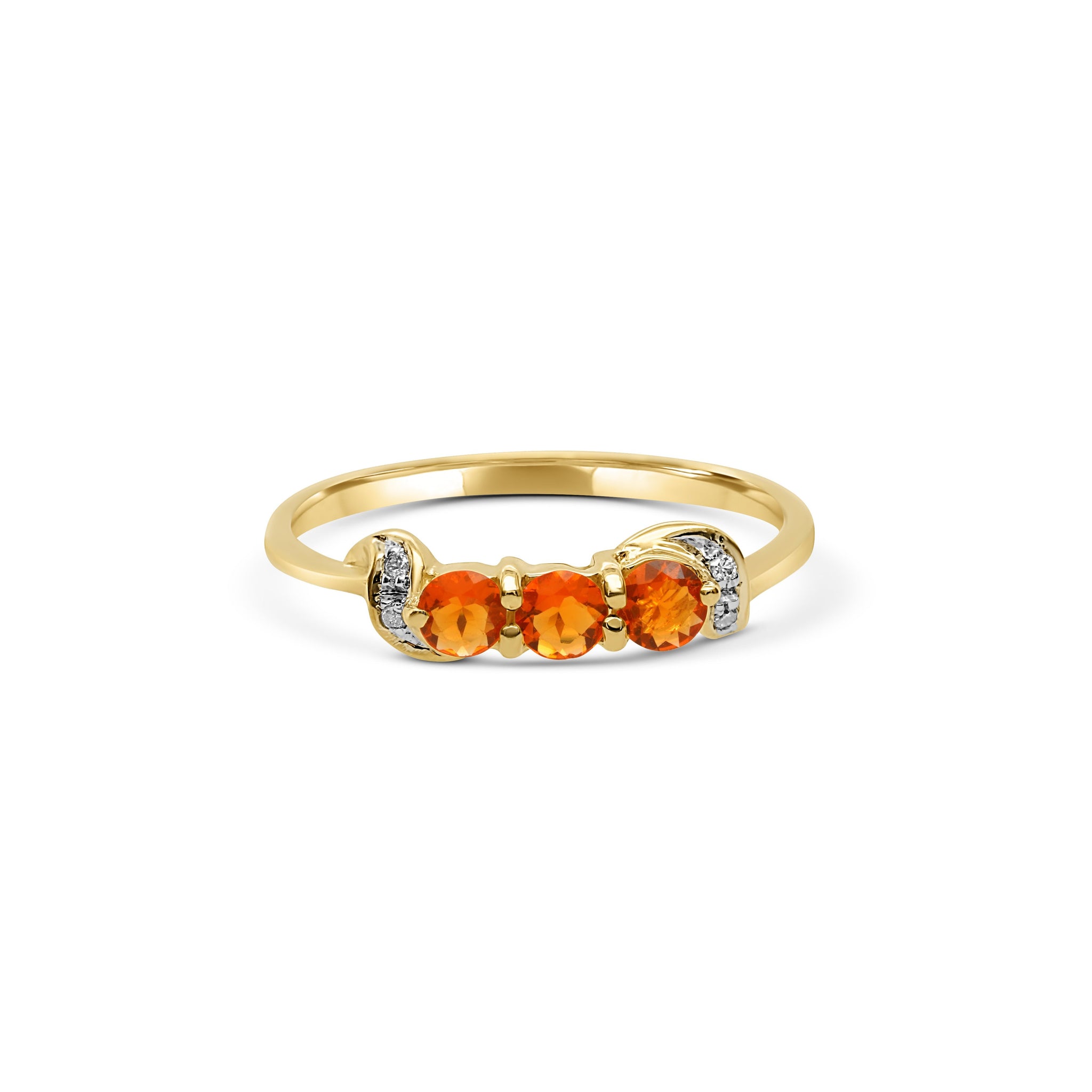 Bright fire opal & diamond ring 0.02 (ctw) in 10k Gold