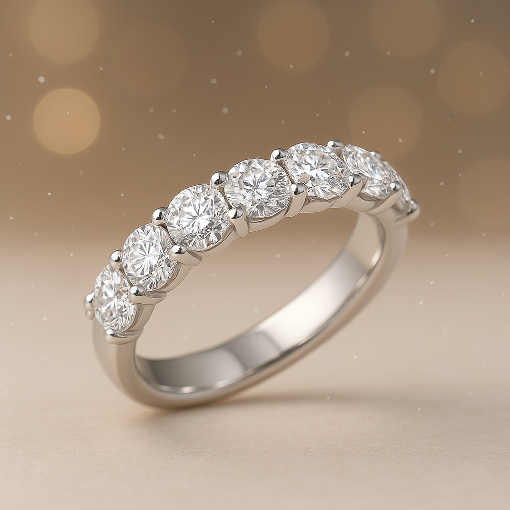 Classic semi-eternity ring 1.20 (ctw) in 14k white gold