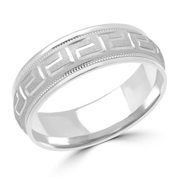 Greek Key Wedding Band 6MM