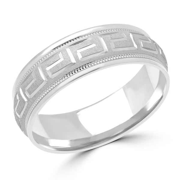 Greek Key Wedding Band 6MM