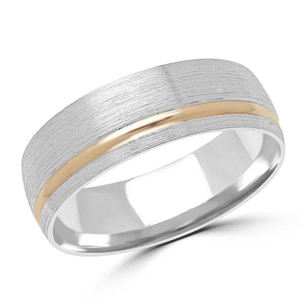 High Polish & Satin Finish Wedding Band 6mm