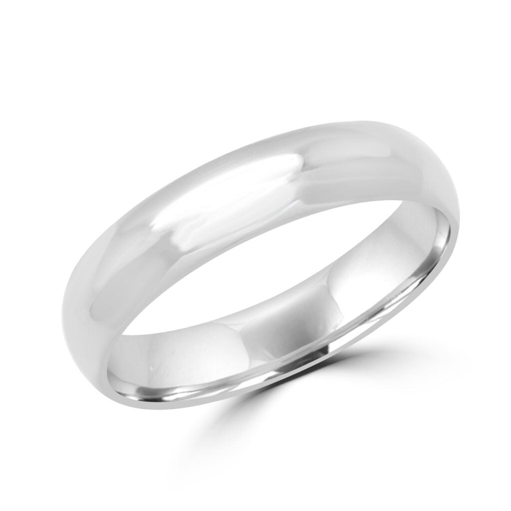 Pleasing white gold wedding Band (5mm)