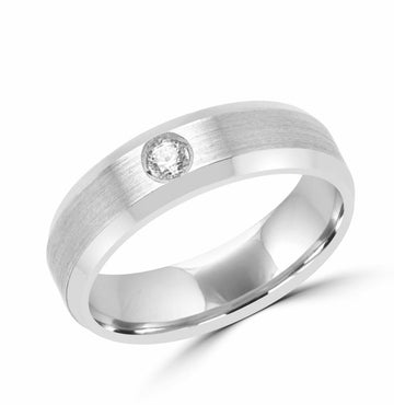 Men solitaire diamond ring wedding band 0.15 (ctw)