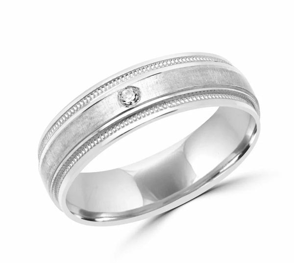 Men glam diamond wedding band