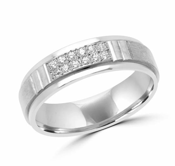 Men’s classy diamond wedding band 0.12 (ctw) 6mm